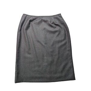Albert Nipon Wool Pencil‎ Skirt Charcoal Gray Career Business Academia Size 8